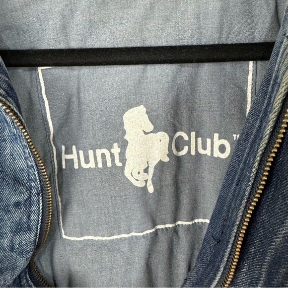 Vintage Hunt Club Oversized Denim Bomber Jean Jacket Y2K Retro Grunge 90s - Picture 8 of 9